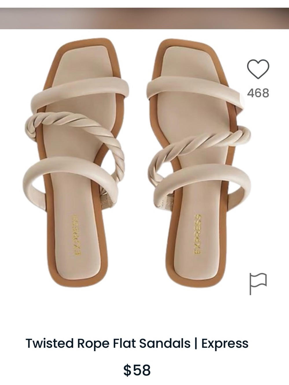 Express Neutral Braided Strap Slide Sandals - Women